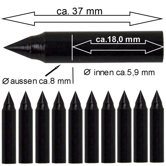 Haller Arrowhead, Black, Steel Tip, for Wooden Arrows